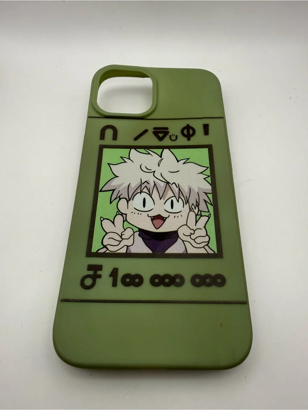 iPhone 13 Phone Green Silicone Case Killua Zoldyck from Hunter × Hunter